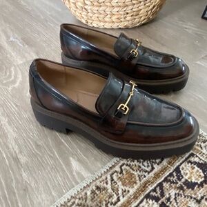 Sam Edelman Brown Loafers with Gold Detail